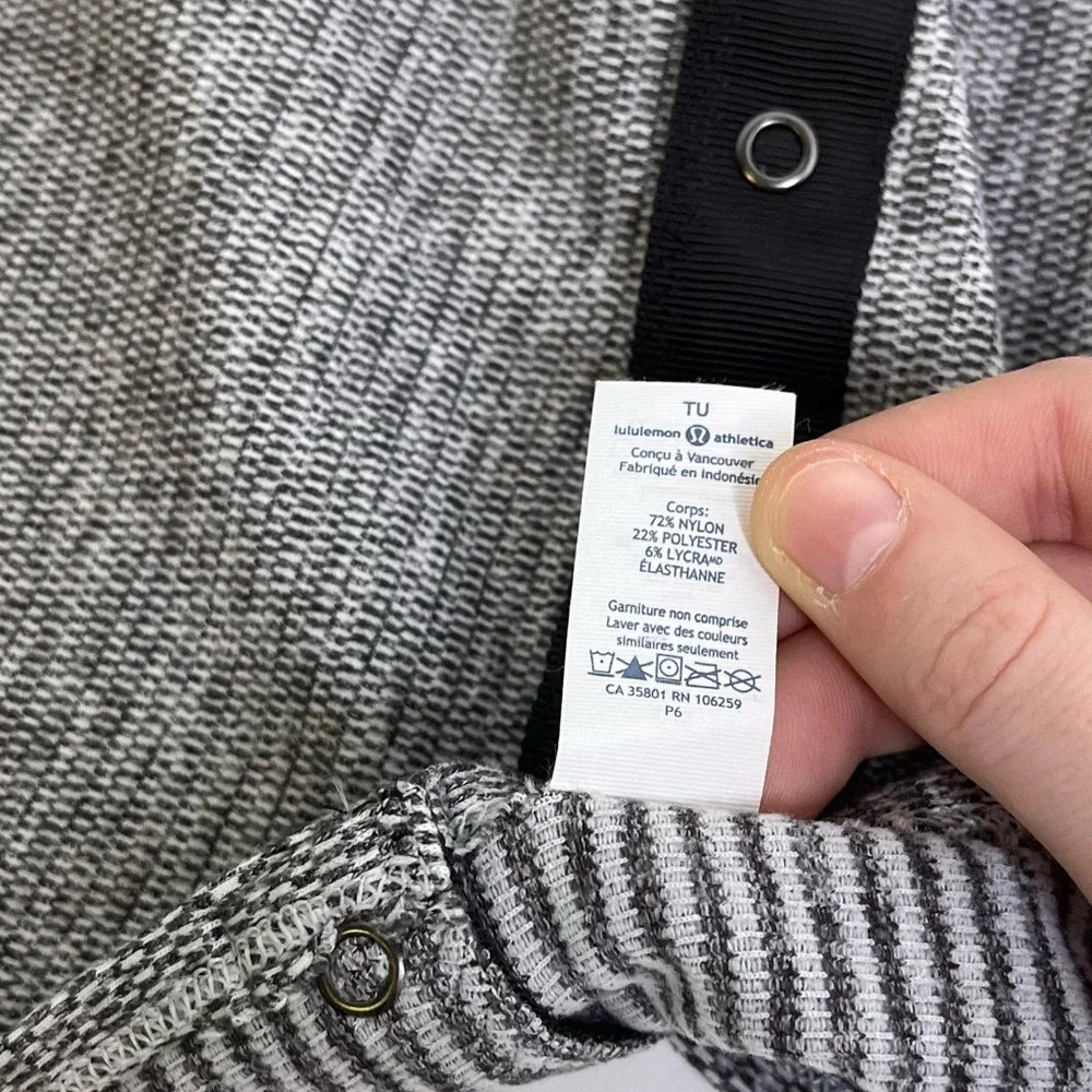 Lululemon Vinyasa‎ Scarf Mini Check Pique White Heathered Black